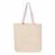 Q-Tees Q4400 11L Canvas Tote with Contrast-Color Handles