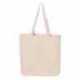 Q-Tees Q4400 11L Canvas Tote with Contrast-Color Handles