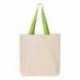 Q-Tees Q4400 11L Canvas Tote with Contrast-Color Handles