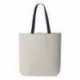 Q-Tees Q4400 11L Canvas Tote with Contrast-Color Handles