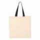 Q-Tees QTB6000 Economical Tote with Contrast-Color Handles