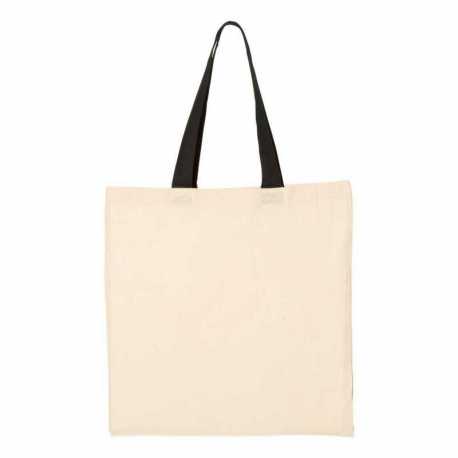 Q-Tees QTB6000 Economical Tote with Contrast-Color Handles