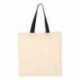 Q-Tees QTB6000 Economical Tote with Contrast-Color Handles