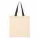 Q-Tees QTB6000 Economical Tote with Contrast-Color Handles