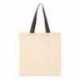 Q-Tees QTB6000 Economical Tote with Contrast-Color Handles