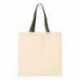 Q-Tees QTB6000 Economical Tote with Contrast-Color Handles