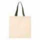 Q-Tees QTB6000 Economical Tote with Contrast-Color Handles