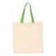 Q-Tees QTB6000 Economical Tote with Contrast-Color Handles