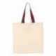 Q-Tees QTB6000 Economical Tote with Contrast-Color Handles