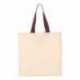 Q-Tees QTB6000 Economical Tote with Contrast-Color Handles