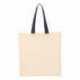 Q-Tees QTB6000 Economical Tote with Contrast-Color Handles