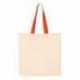 Q-Tees QTB6000 Economical Tote with Contrast-Color Handles