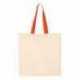 Q-Tees QTB6000 Economical Tote with Contrast-Color Handles