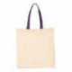 Q-Tees QTB6000 Economical Tote with Contrast-Color Handles