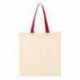 Q-Tees QTB6000 Economical Tote with Contrast-Color Handles