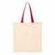 Q-Tees QTB6000 Economical Tote with Contrast-Color Handles