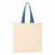 Q-Tees QTB6000 Economical Tote with Contrast-Color Handles