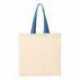 Q-Tees QTB6000 Economical Tote with Contrast-Color Handles