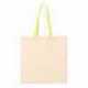 Q-Tees QTB6000 Economical Tote with Contrast-Color Handles