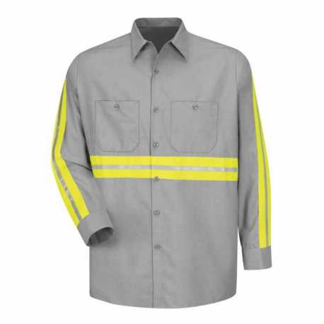 Red Kap SP14E Industrial Enhanced-Visibility Long Sleeve Work Shirt