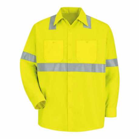 Red Kap SS14HV High Visibility Safety Long Sleeve Work Shirt