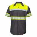 Red Kap SY80 Hi-Visibility Colorblock Ripstop Short Sleeve Work Shirt