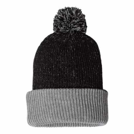 Sportsman SP70 12" Speckled Pom-Pom Cuffed Beanie