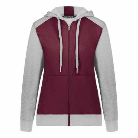 Augusta Sportswear 6901 Women's Eco Revive Three-Season Triblend Fleece Full-Zip Hooded Sweatshirt