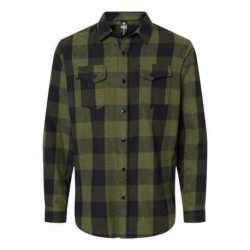 Burnside 8219 Snap Front Long Sleeve Plaid Flannel Shirt