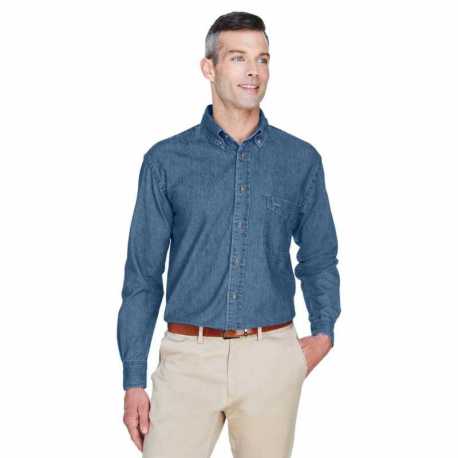 Harriton M550 Men's Long-Sleeve Denim Shirt