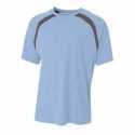 A4 N3001 Men's Spartan Short Sleeve Color Block Crew Neck T-Shirt