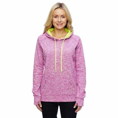 J America JA8616 Ladies Cosmic Contrast Fleece Hooded Sweatshirt