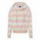 MV Sport W21721 Women's Striped Fleece Boxy Hooded Sweatshirt