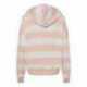 MV Sport W21721 Women's Striped Fleece Boxy Hooded Sweatshirt