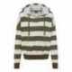 MV Sport W21721 Women's Striped Fleece Boxy Hooded Sweatshirt