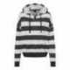 MV Sport W21721 Women's Striped Fleece Boxy Hooded Sweatshirt