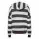 MV Sport W21721 Women's Striped Fleece Boxy Hooded Sweatshirt