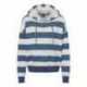 MV Sport W21721 Women's Striped Fleece Boxy Hooded Sweatshirt