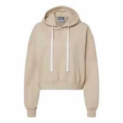 MV Sport W21751 Women's Sueded Fleece Crop Hooded Sweatshirt