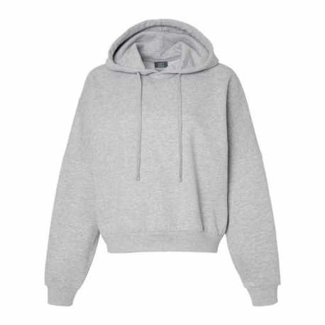 MV Sport W21751 Women's Sueded Fleece Crop Hooded Sweatshirt