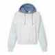 MV Sport W23716 Women's Sueded Fleece Colorblocked Crop Hooded Sweatshirt