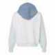 MV Sport W23716 Women's Sueded Fleece Colorblocked Crop Hooded Sweatshirt