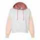 MV Sport W23716 Women's Sueded Fleece Colorblocked Crop Hooded Sweatshirt