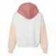 MV Sport W23716 Women's Sueded Fleece Colorblocked Crop Hooded Sweatshirt