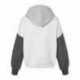 MV Sport W23716 Women's Sueded Fleece Colorblocked Crop Hooded Sweatshirt