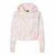 MV Sport W23718 Women's Sueded Fleece Tie-Dyed Crop Hooded Sweatshirt