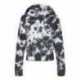 MV Sport W23718 Women's Sueded Fleece Tie-Dyed Crop Hooded Sweatshirt