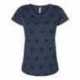 Code Five 3629 Women's Star Print Scoop Neck Tee