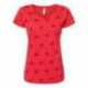 Code Five 3629 Women's Star Print Scoop Neck Tee