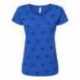 Code Five 3629 Women's Star Print Scoop Neck Tee